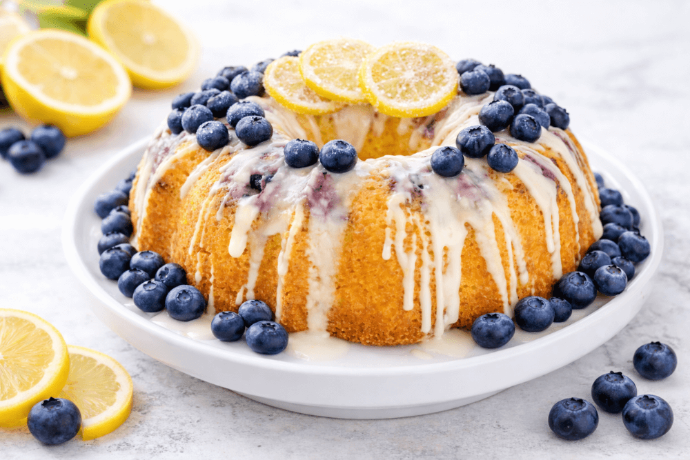 Keto babka cytrynowa z borówkami