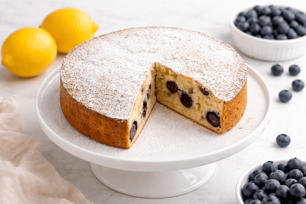 Wilgotne ciasto na oleju z owocami