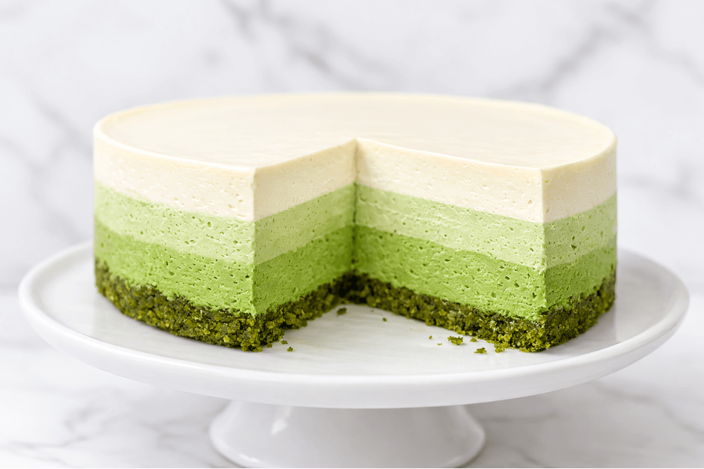 Sernik matcha ombre